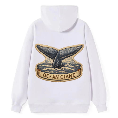 WHALE TAIL - diving whale in blue and gray , ocean giant - Classic Pullover Hoodie