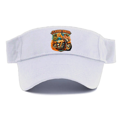 Classic Pinup Biker - Visor - White