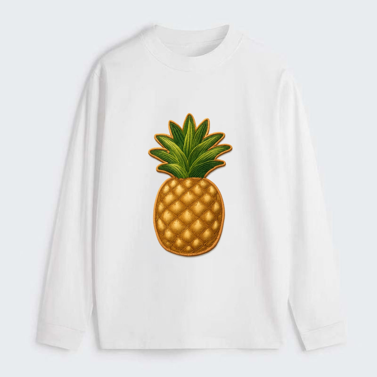 PINEAPPLE CROWN - tropical fruit in yellow and green , hospitality - Classic Long Sleeve Shirt - White
