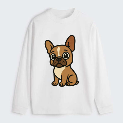 French Bulldog - Head tilt one ear up - Classic Long Sleeve Shirt - White