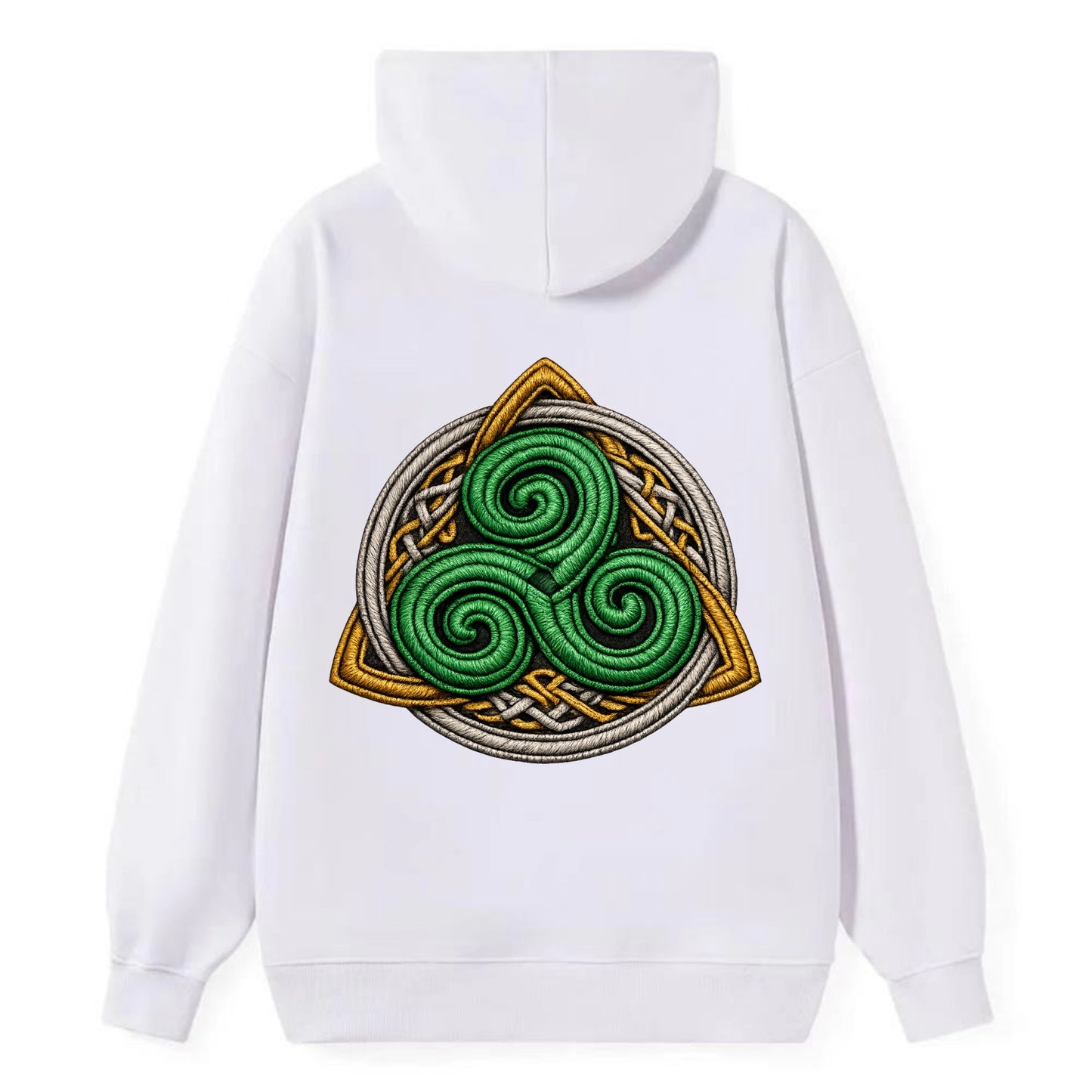 Spiral Knot Triskele - Classic Pullover Hoodie - White
