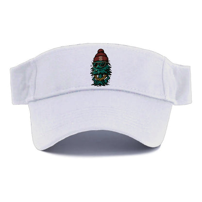 Palo Alto Tree wearing Stanford beanie with S patch - Visor - White