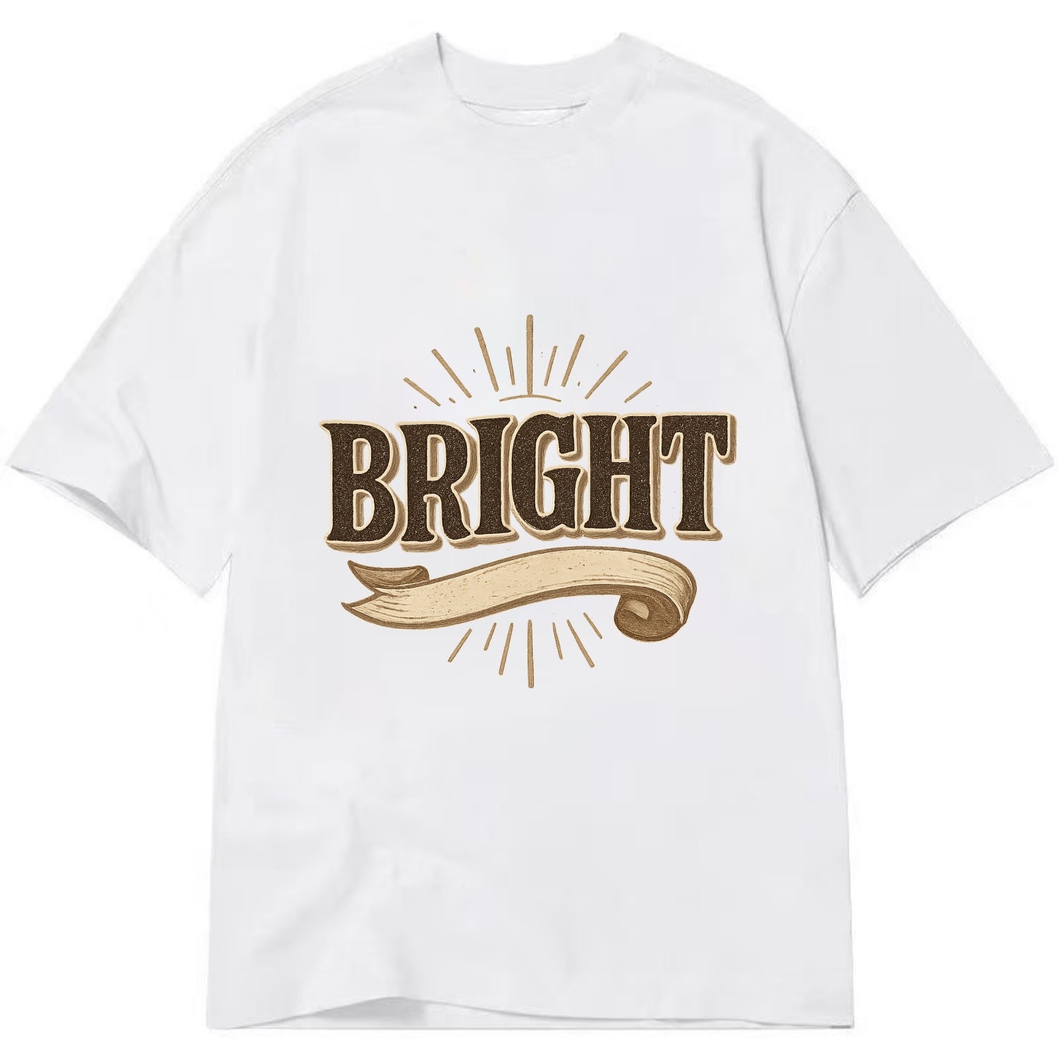 Bold typography design - "BRIGHT" - intelligent, shining - Classic T-shirt - White