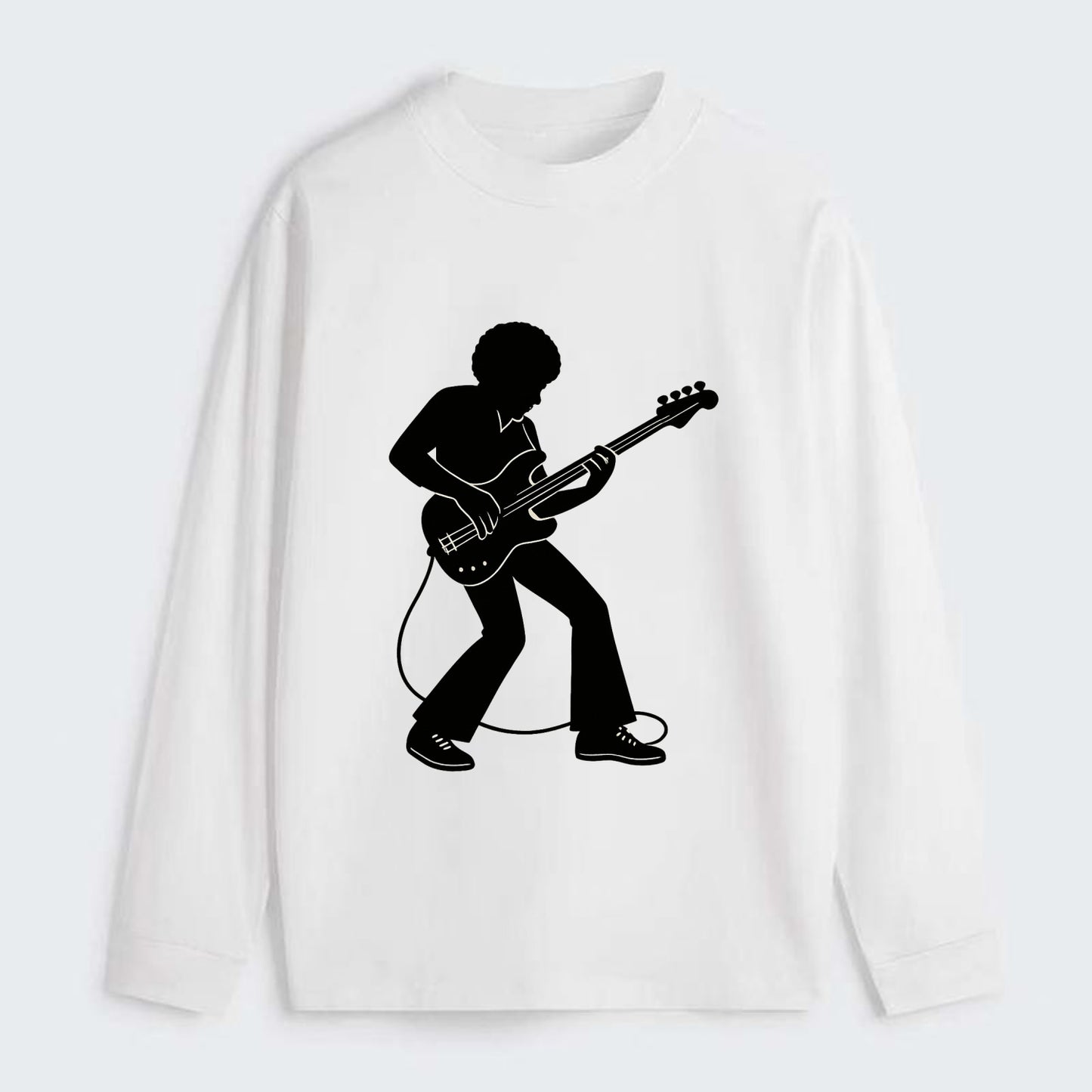 Bass guitarist slap technique - Classic Long Sleeve Shirt - White
