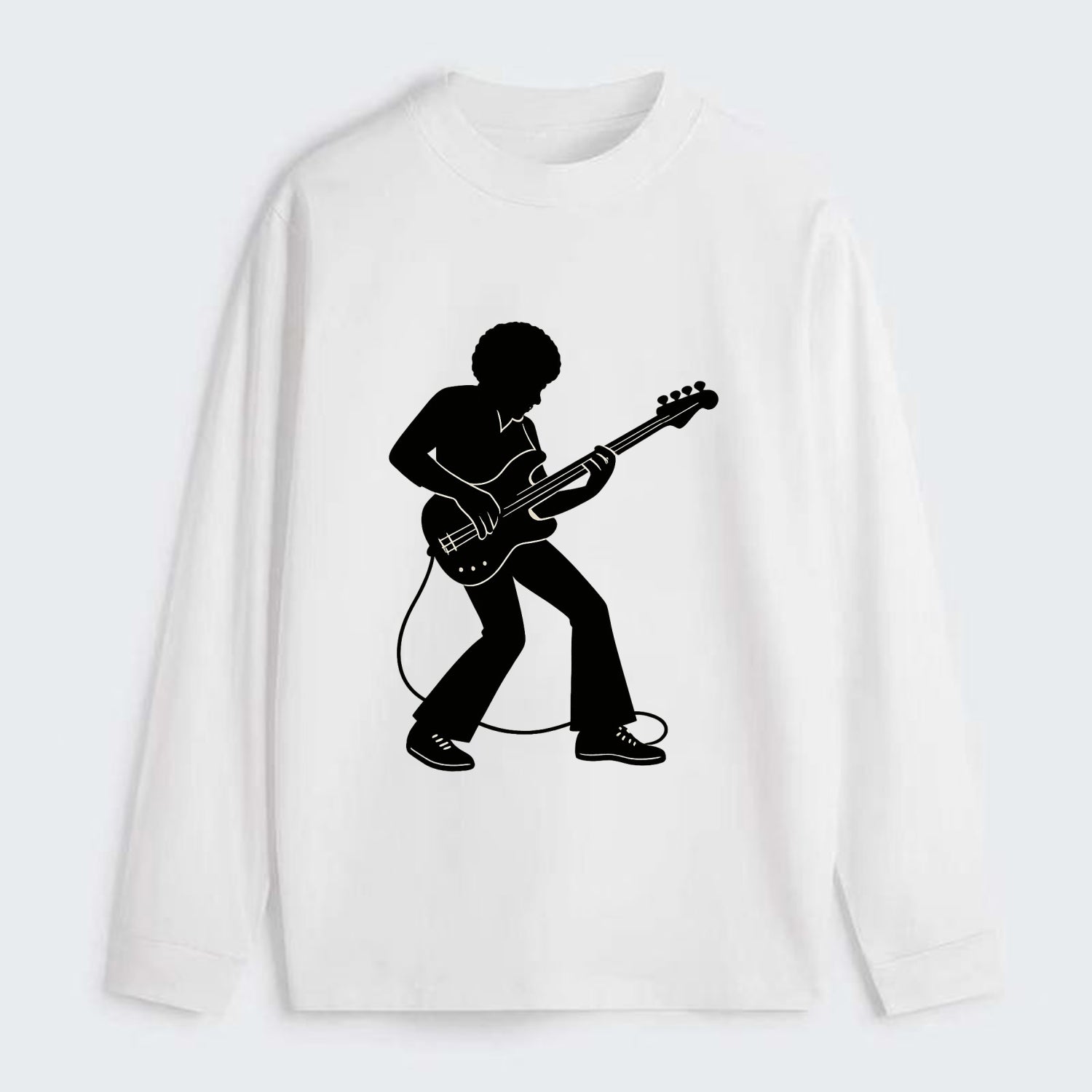 Bass guitarist slap technique - Classic Long Sleeve Shirt - White