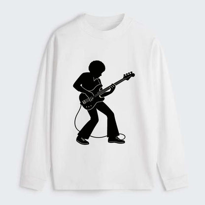 Bass guitarist slap technique - Classic Long Sleeve Shirt - White