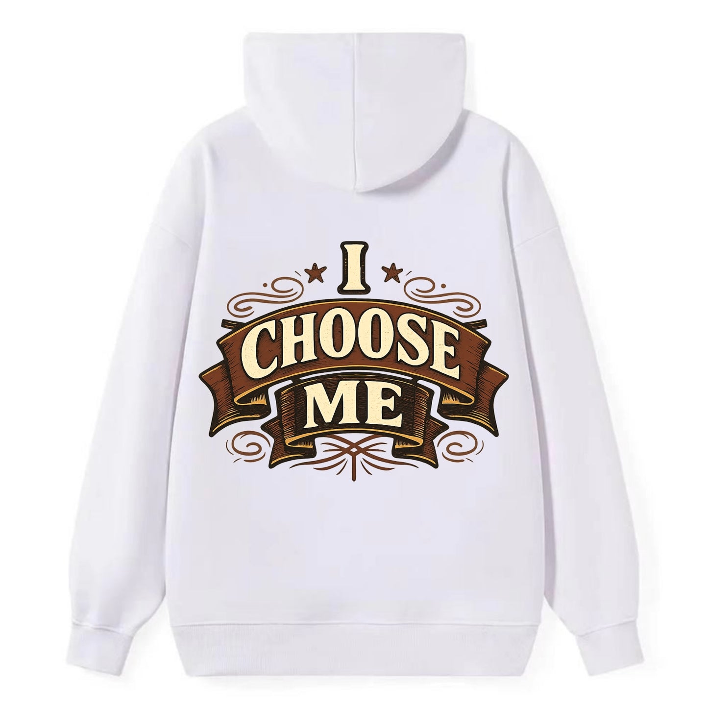 Bold typography design - "I CHOOSE ME" - self-priority, self-selection - Classic Pullover Hoodie - White