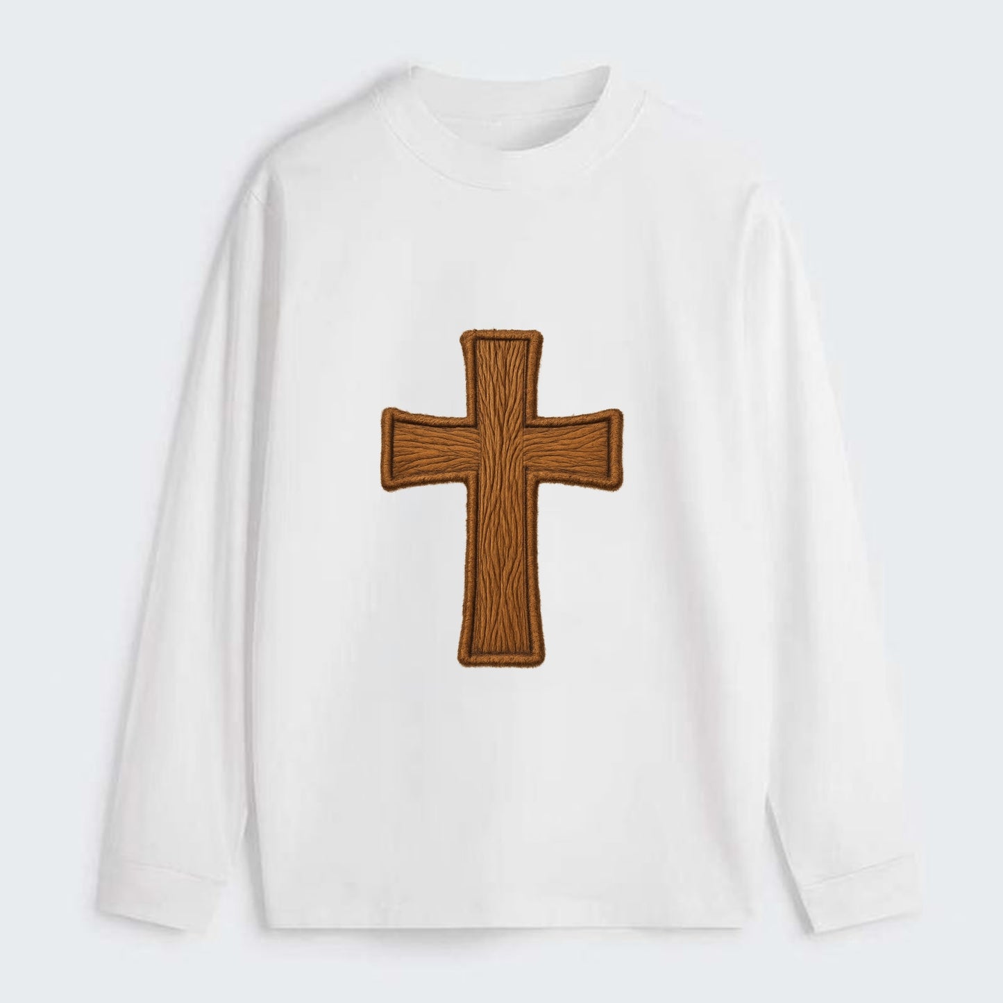 Carved Cross  - Classic Long Sleeve Shirt - White