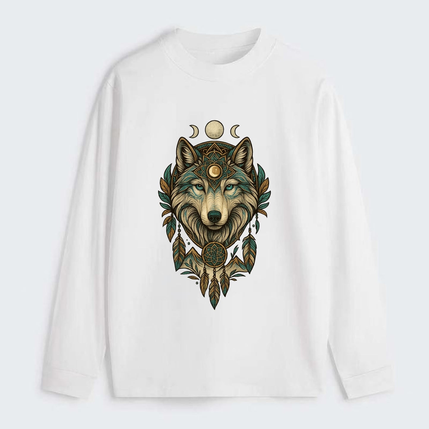 Pearl Wolf Shimmer  - Classic Long Sleeve Shirt - White