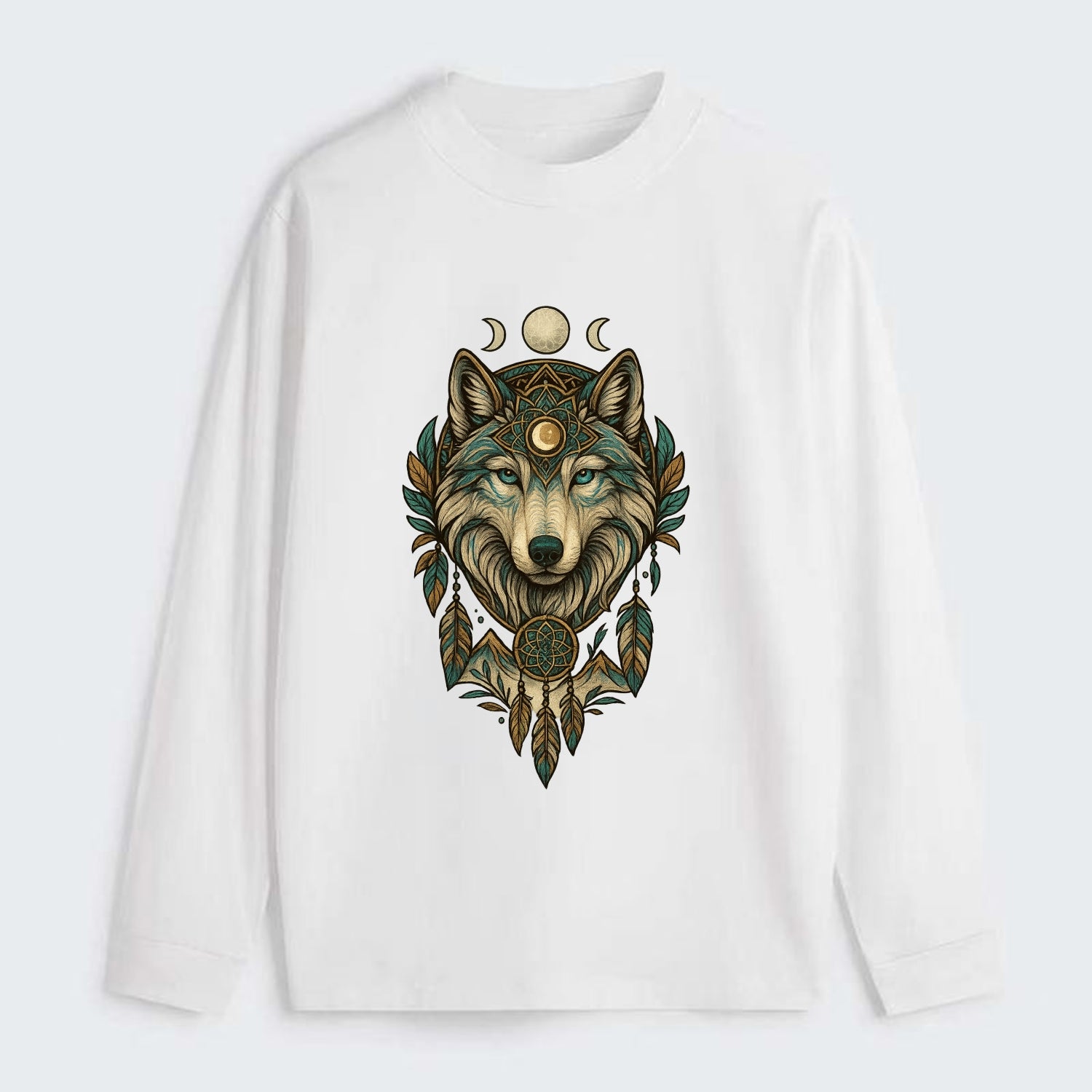 Pearl Wolf Shimmer  - Classic Long Sleeve Shirt - White