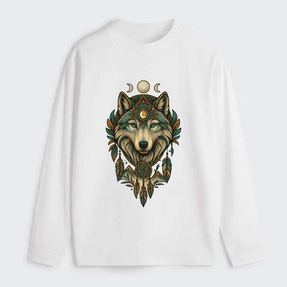 Pearl Wolf Shimmer  - Classic Long Sleeve Shirt - White