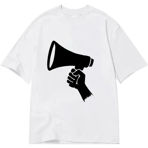 Megaphone silhouette - voice and protest ink brushwork - Classic T-shirt