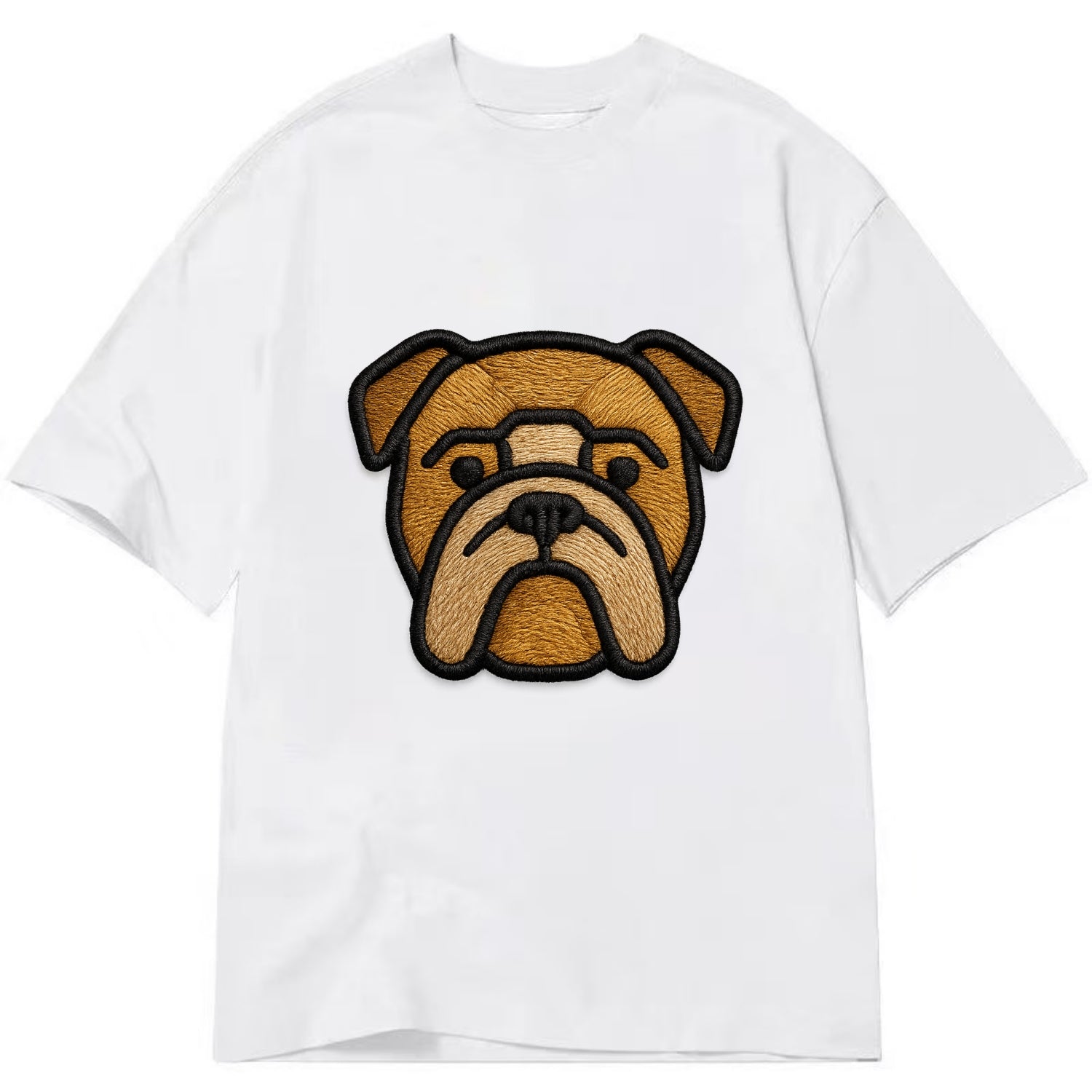 Bulldog - Minimalist geometric design wi - Classic T-shirt - White