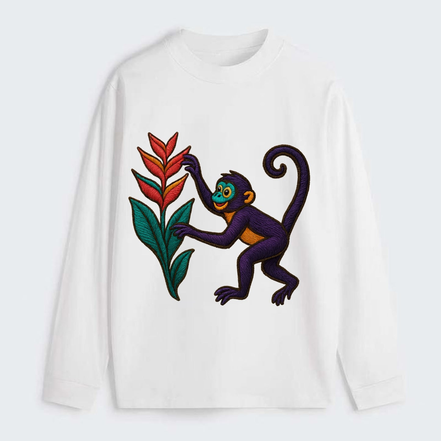 Spider Monkey - Classic Long Sleeve Shirt - White