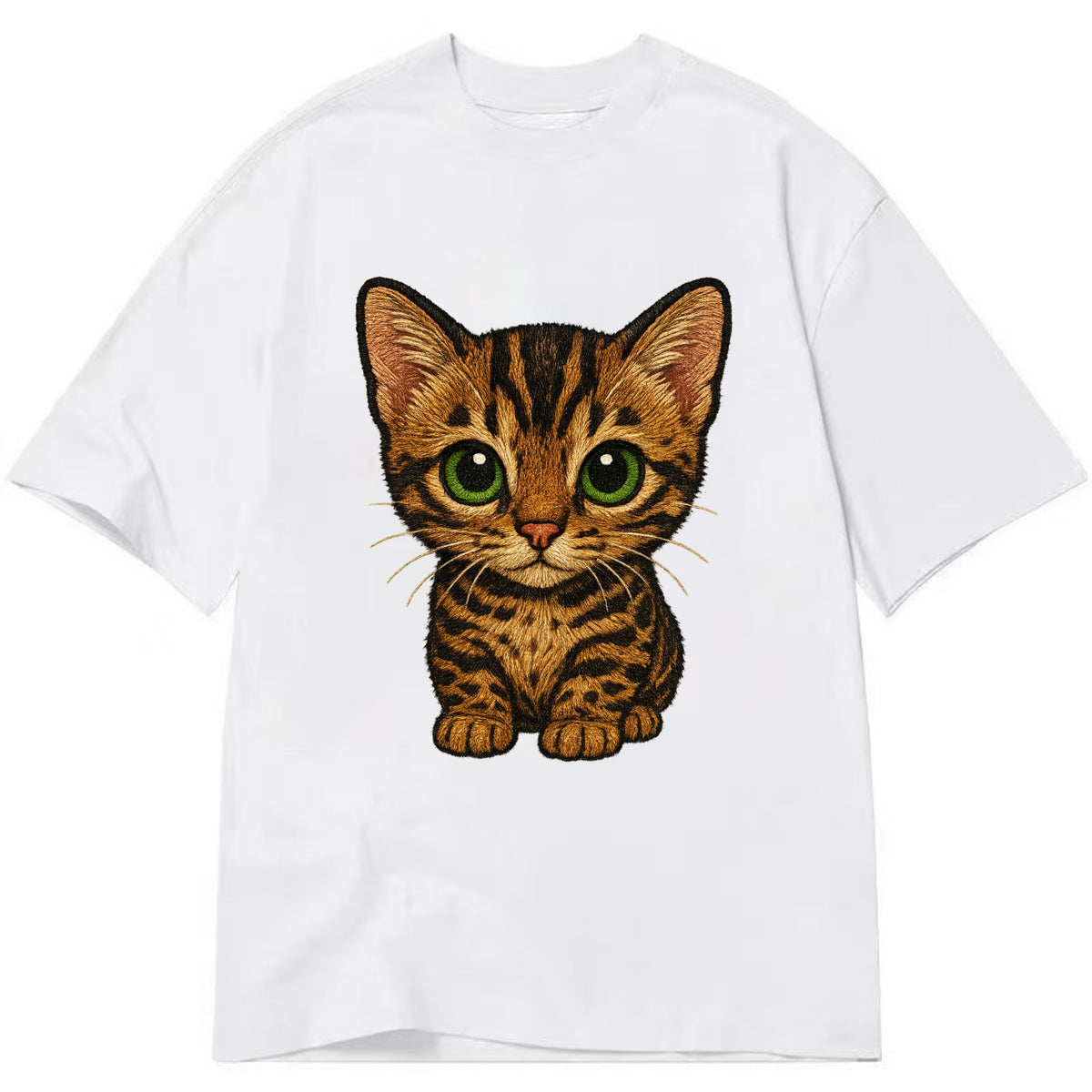 Baby Bengal Kitten - spotted/marbled wild coat, green eyes, athletic build, - Classic T-shirt - White
