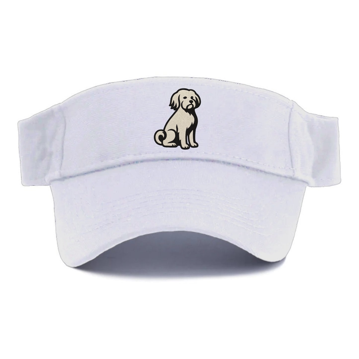 Löwchen - Little Lion Dog white embroide - Visor - White