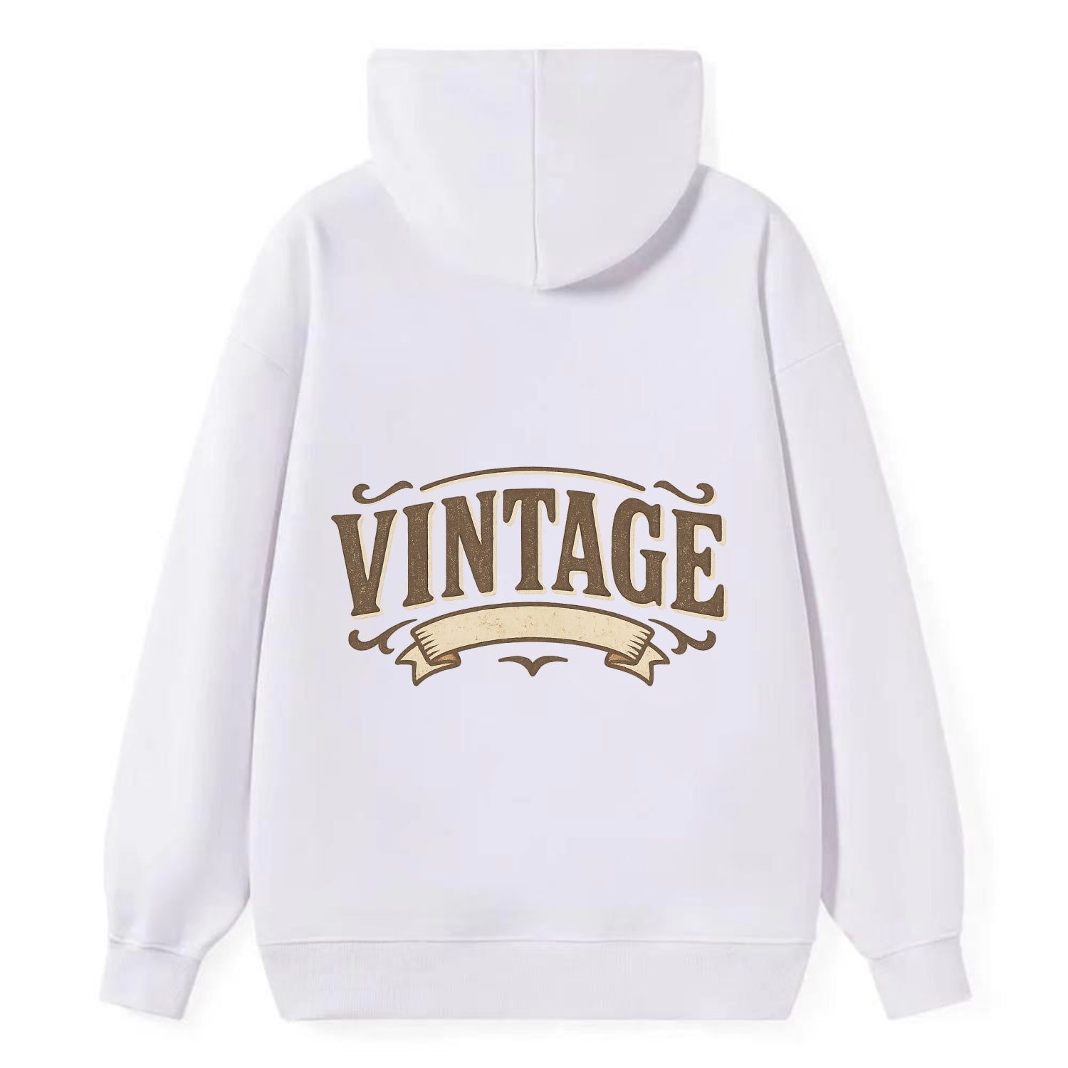 Bold typography design - "CENTERED" - aligned, focused, balanced within - Classic Pullover Hoodie - White