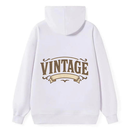 Bold typography design - "CENTERED" - aligned, focused, balanced within - Classic Pullover Hoodie - White