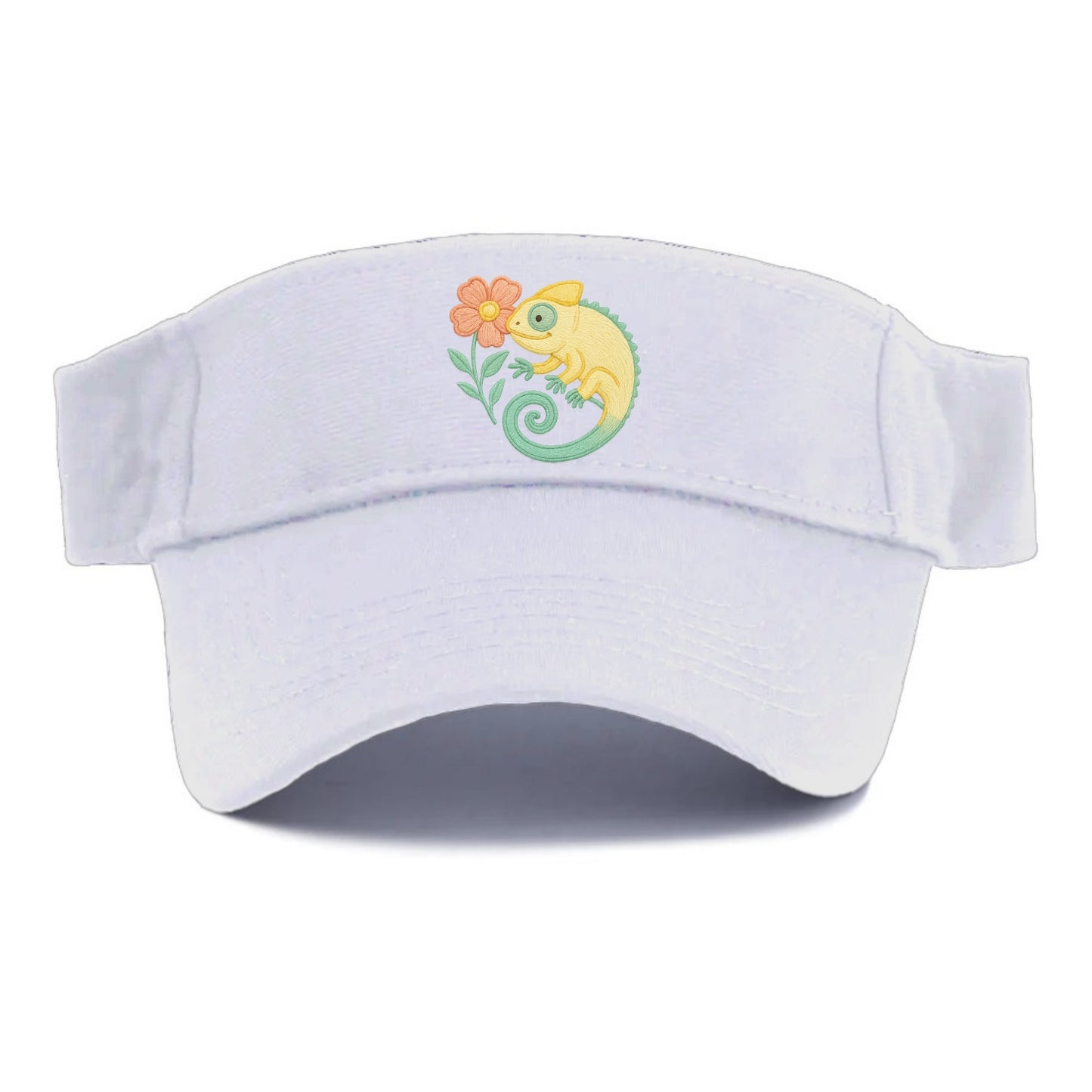 Yellow Chameleon - Visor - White