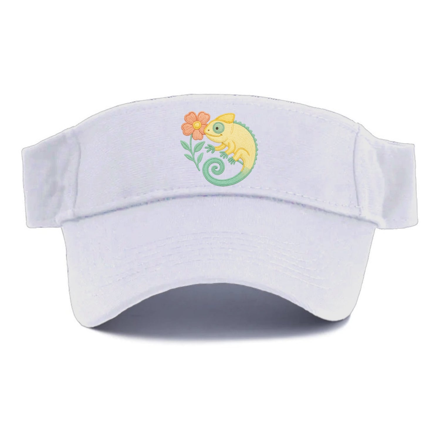 Yellow Chameleon - Visor - White