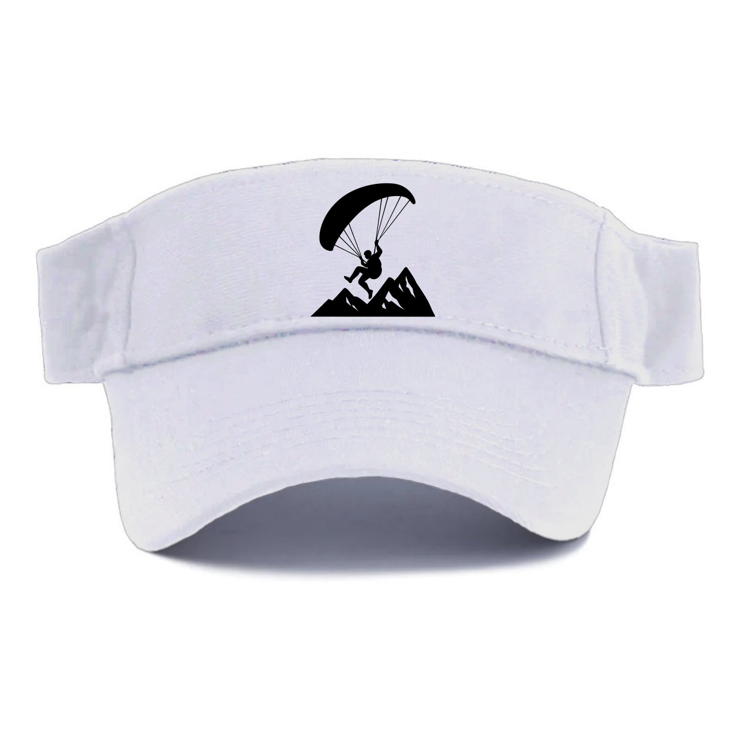 Paraglider soaring over mountain peaks - Visor - White