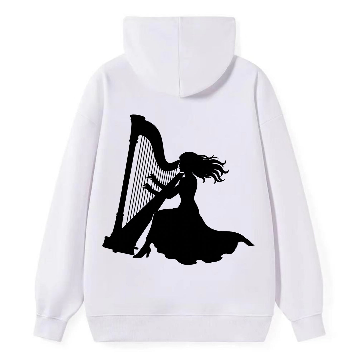 Harpist playing ethereal melody - Classic Pullover Hoodie - White