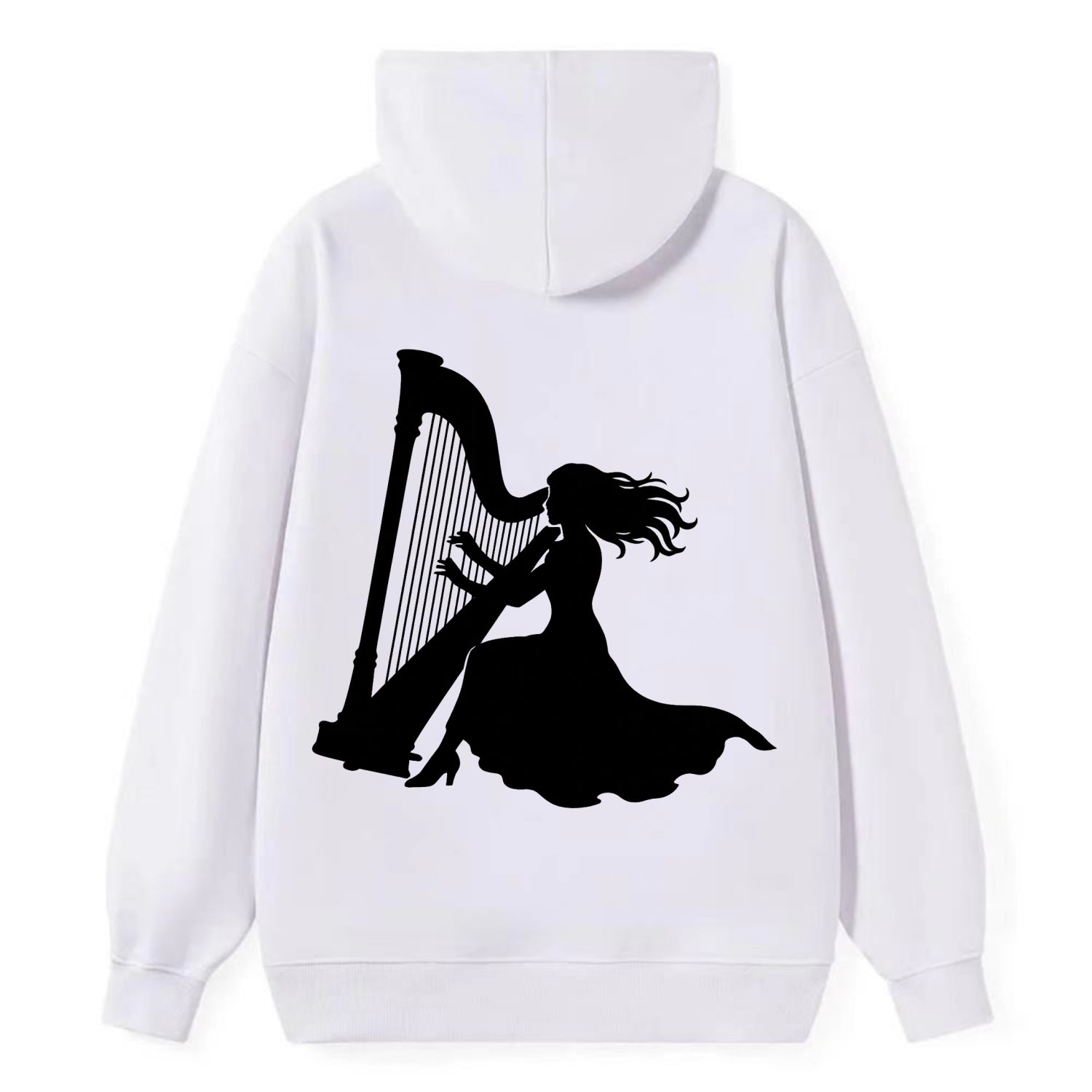 Harpist playing ethereal melody - Classic Pullover Hoodie - White