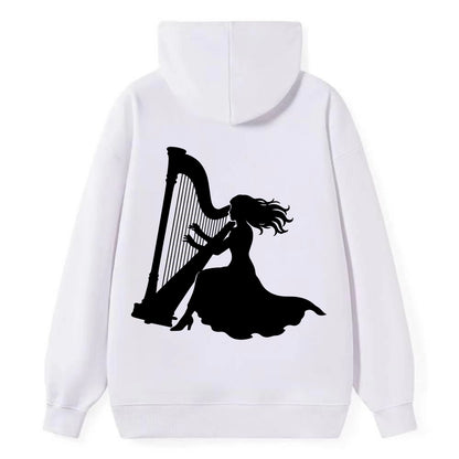 Harpist playing ethereal melody - Classic Pullover Hoodie - White