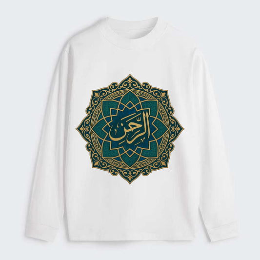 Ar-Rahman Geometric - Classic Long Sleeve Shirt - White