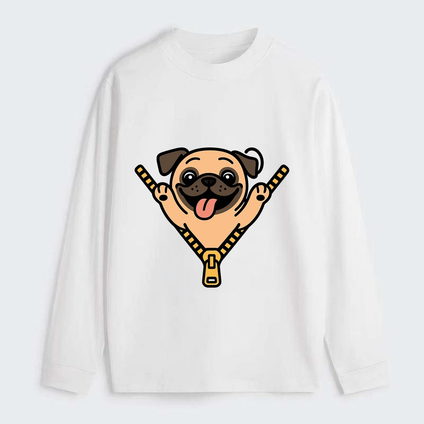 Pug - Classic Long Sleeve Shirt - White