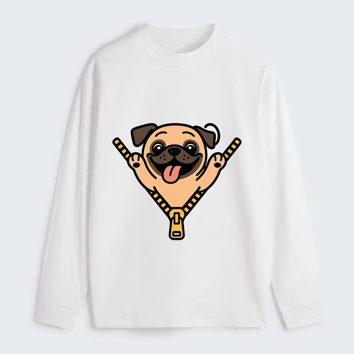 Pug - Classic Long Sleeve Shirt - White