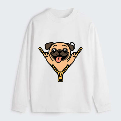 Pug - Classic Long Sleeve Shirt - White