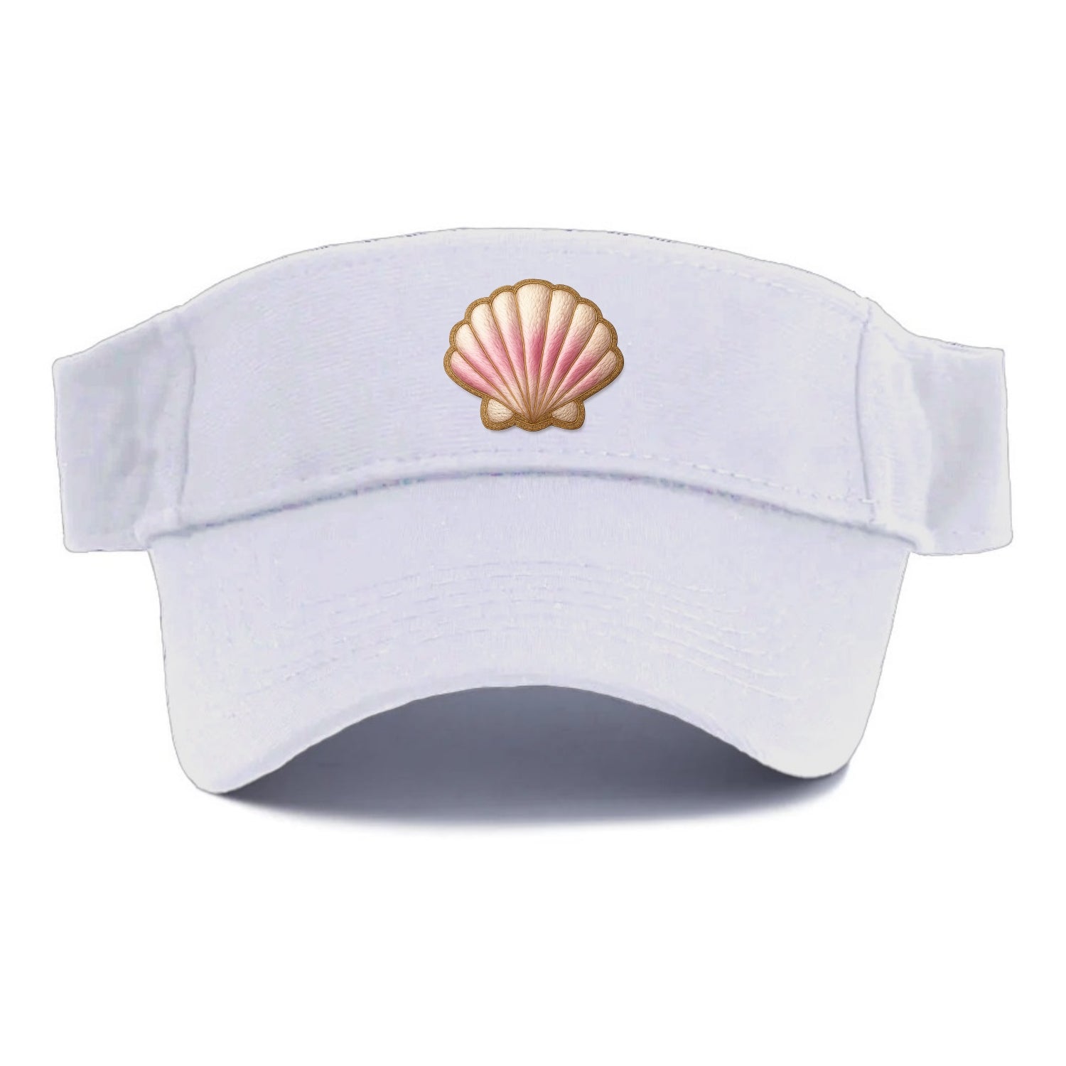 SEASHELL SCALLOP - scallop shell in cream and pink , beach - Visor - White