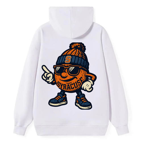 Syracuse Orange wearing Syracuse beanie with S patch - Classic Pullover Hoodie