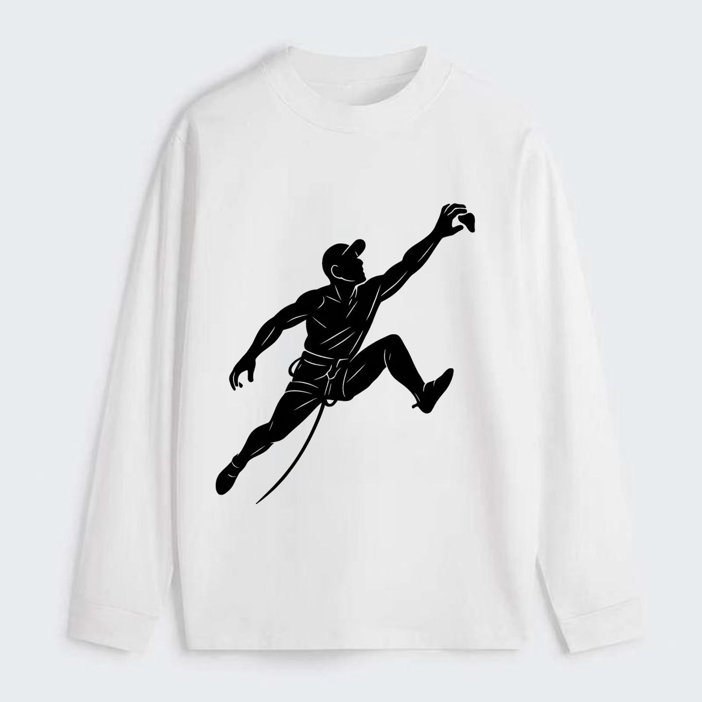Rock wall climber reaching hold - Classic Long Sleeve Shirt - White