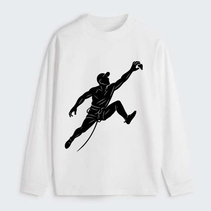 Rock wall climber reaching hold - Classic Long Sleeve Shirt - White