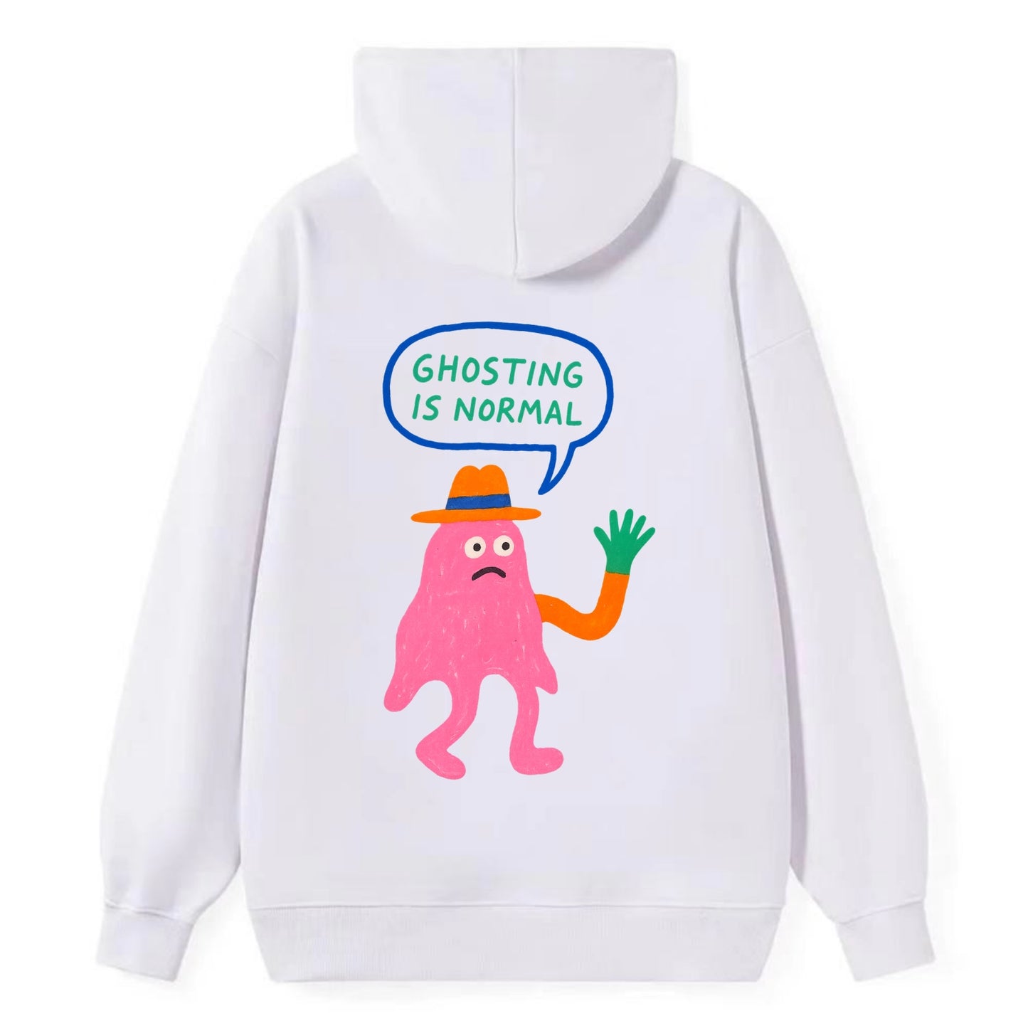 GHOSTING IS NORMAL | Transparent ghost texting - Classic Pullover Hoodie - White