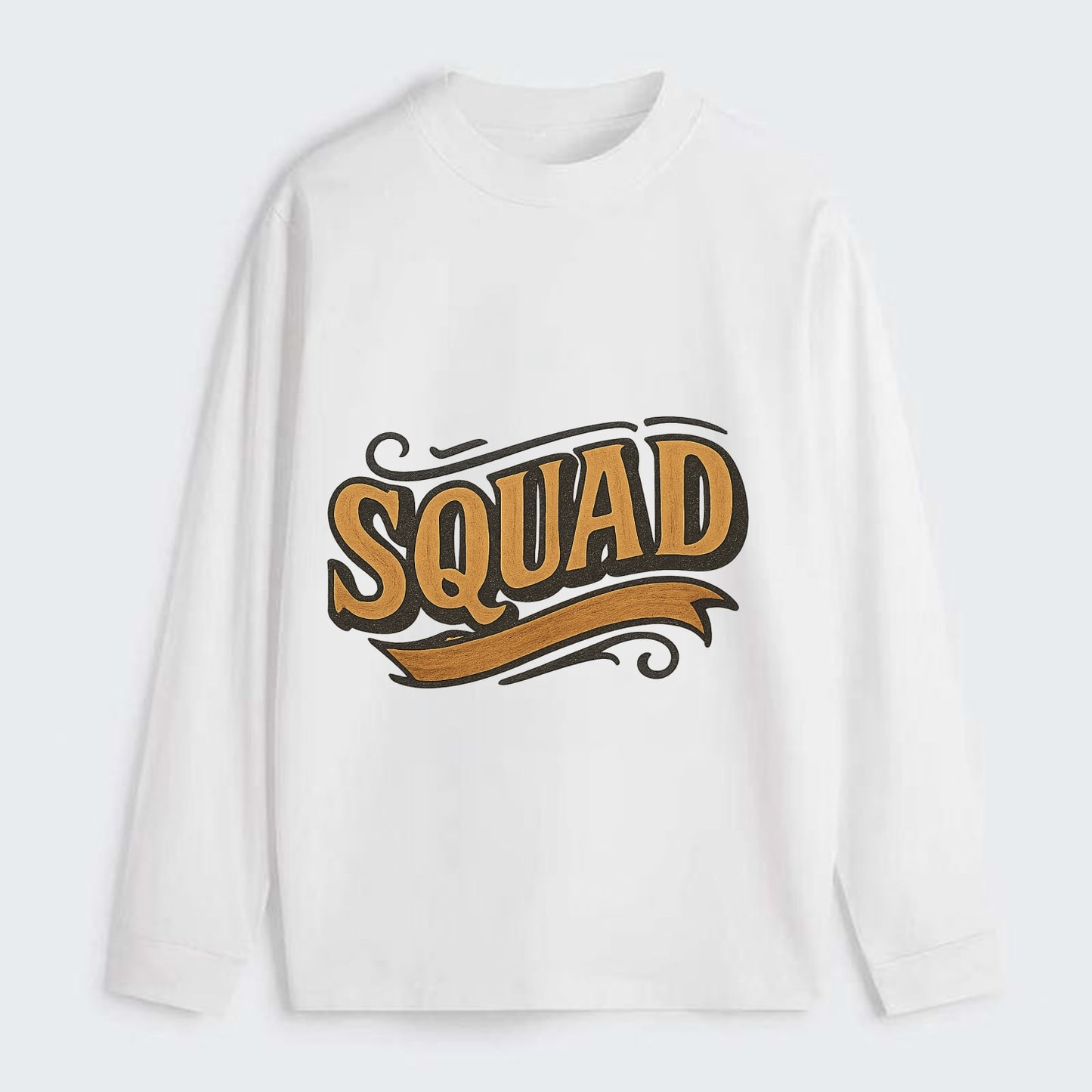 Bold typography design - "SQUAD" - your crew, your people - Classic Long Sleeve Shirt - White