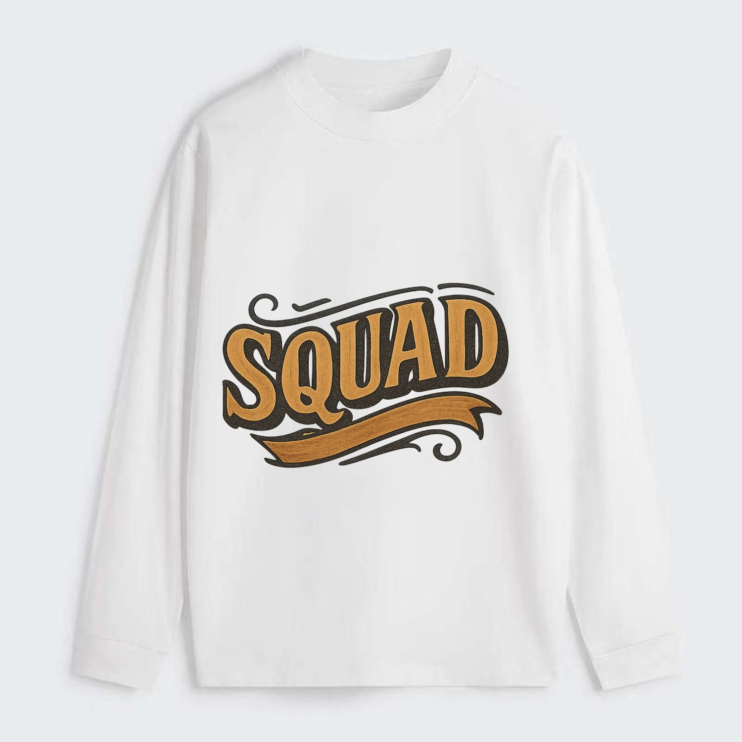 Bold typography design - "SQUAD" - your crew, your people - Classic Long Sleeve Shirt - White