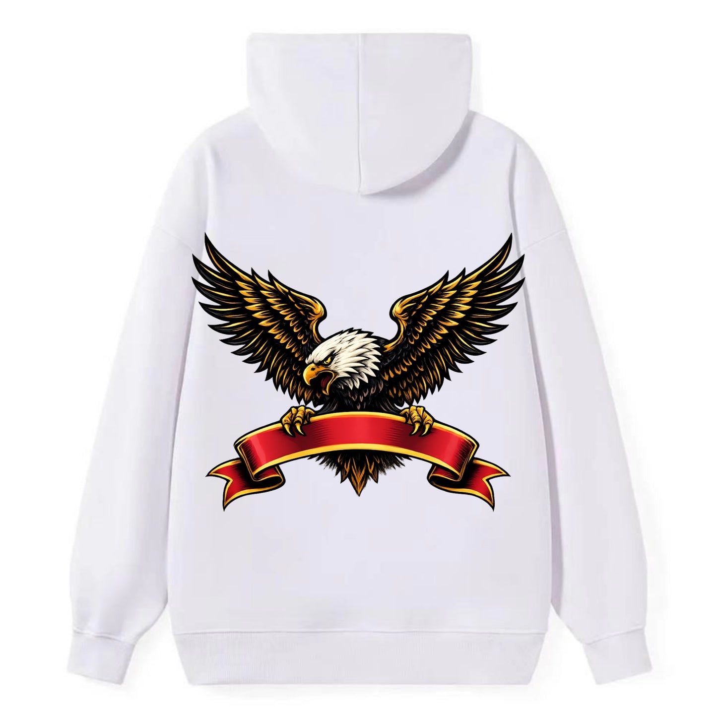 Eagle Banner - Classic Pullover Hoodie - White