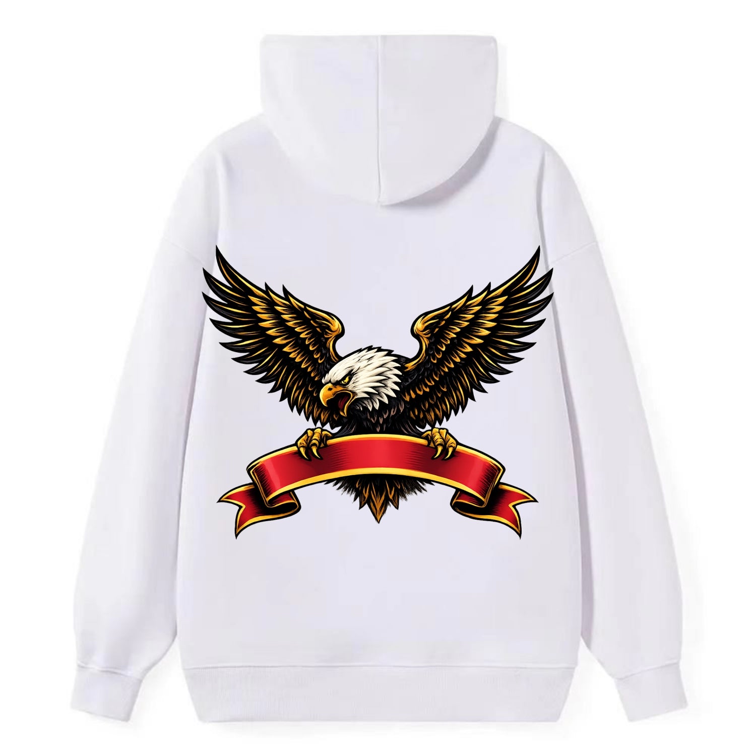 Eagle Banner - Classic Pullover Hoodie - White