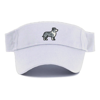 Australian Shepherd - Blue merle flat side profile - Visor - White