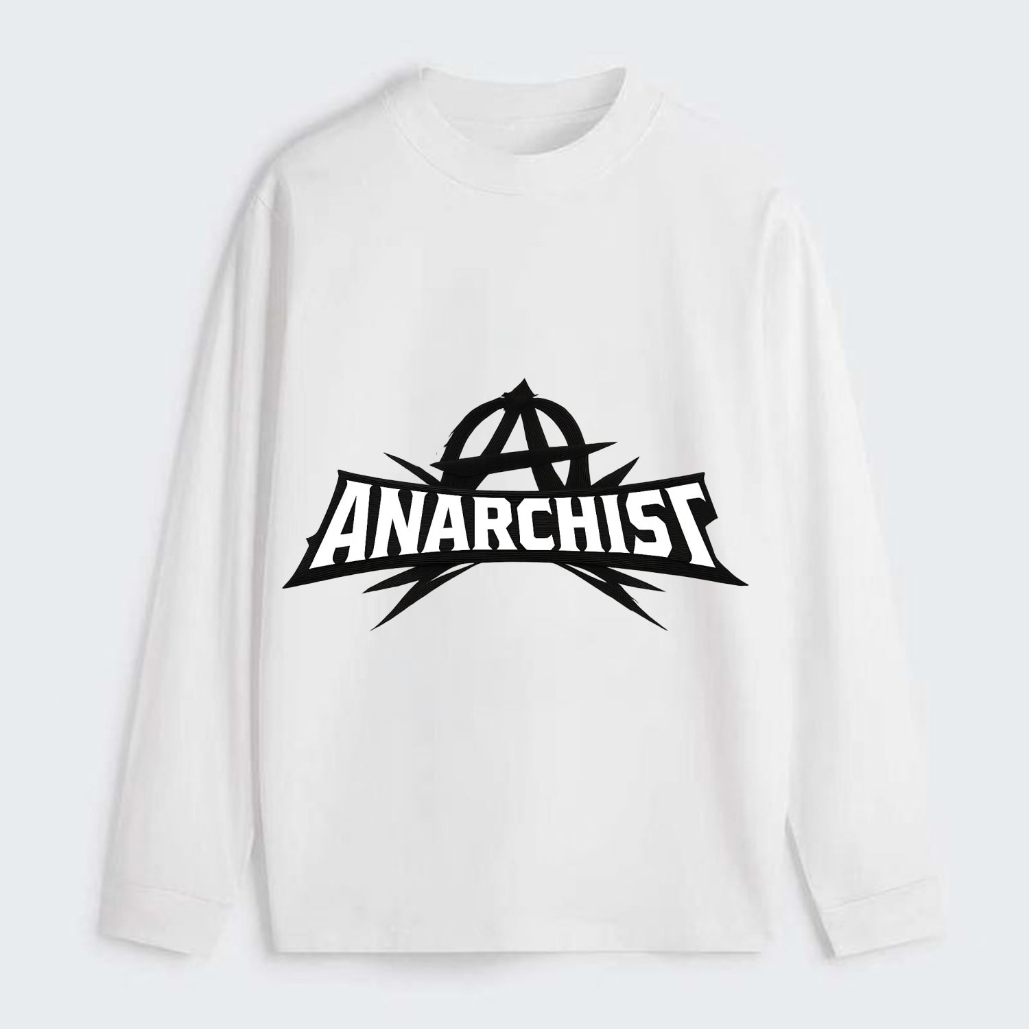 Bold typography design - "ANARCHIST" - no masters, self-governed - Classic Long Sleeve Shirt - White