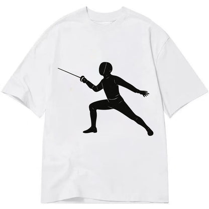 Fencer in lunge position - Classic T-shirt - White