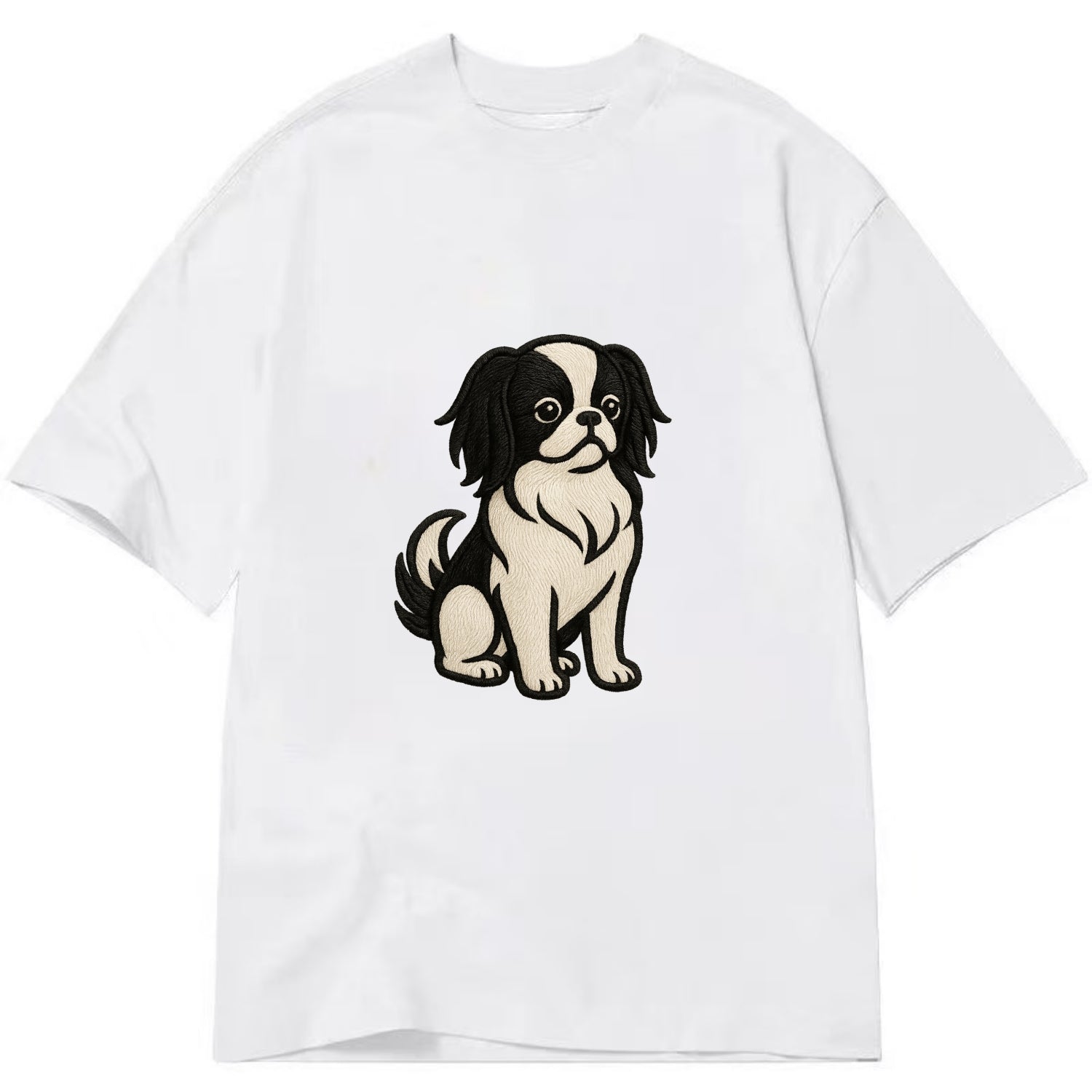 Japanese Chin - Black and white sitting Classic T-shirt - White