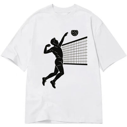 Volleyball player spiking at the net - Classic T-shirt - White