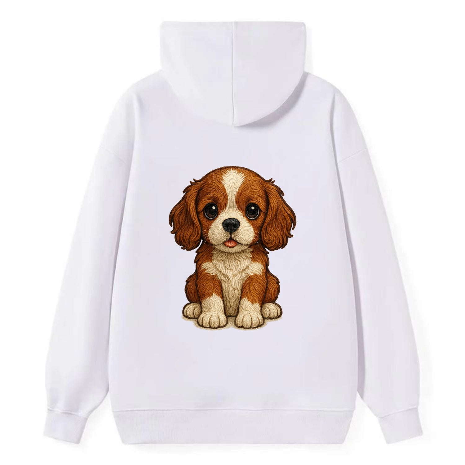 Baby Cavalier King Charles Spaniel Puppy - silky ears, gentle eyes, sweet - Classic Pullover Hoodie - White