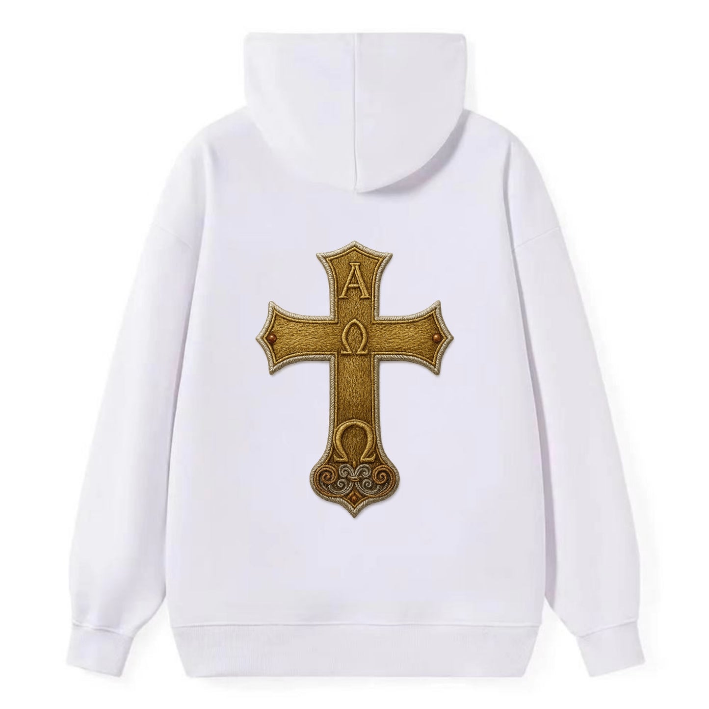 Alpha Omega Cross  - Classic Pullover Hoodie - White