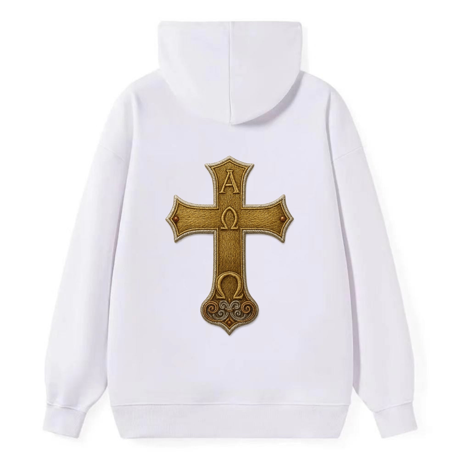 Alpha Omega Cross  - Classic Pullover Hoodie - White