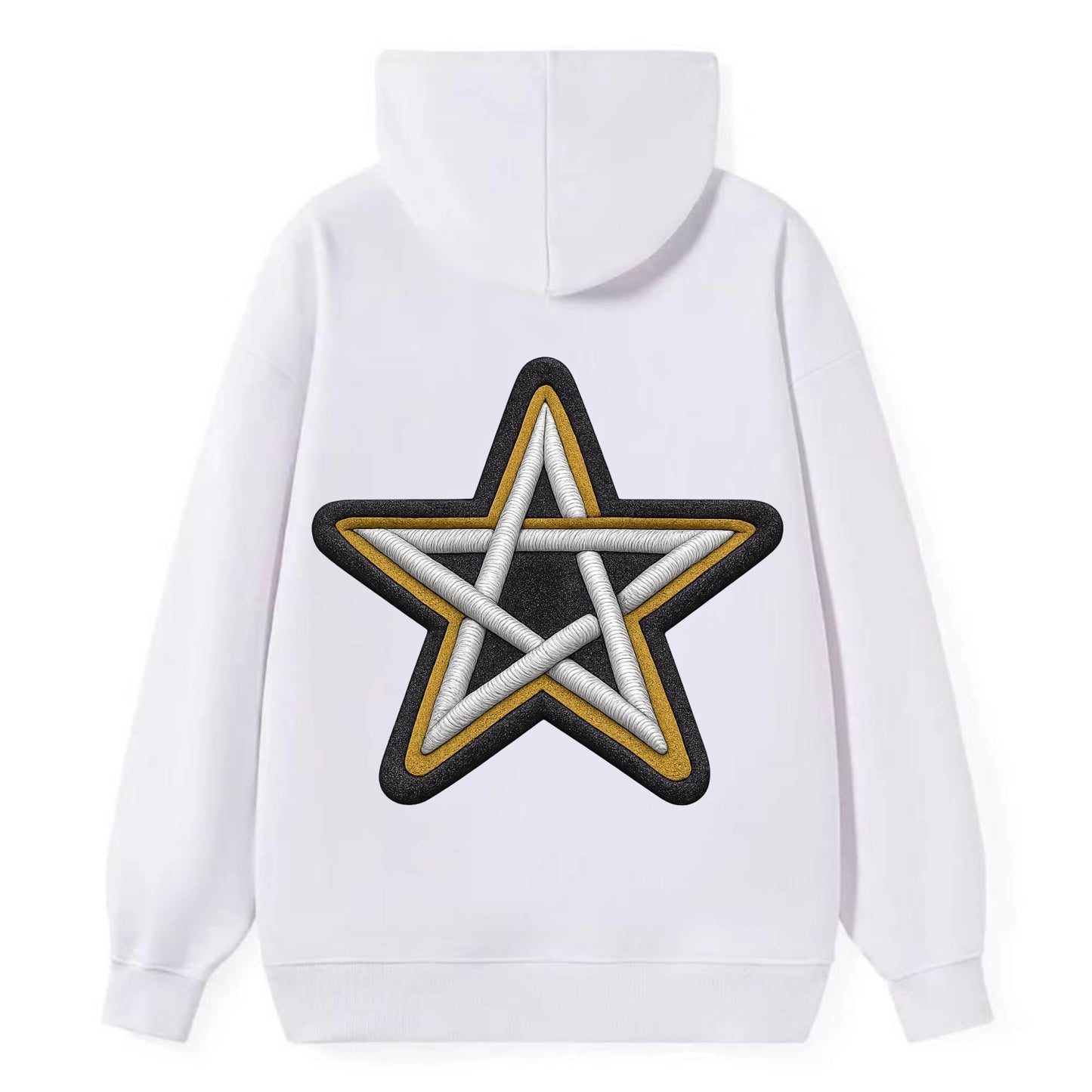 PENTAGRAM STAR - five point star in silver , protection - Classic Pullover Hoodie - White